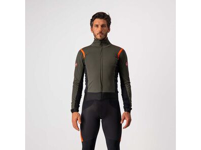 Castelli Alpha RoS 2 Jacket Military Green/Fiery Red-Silver Grey