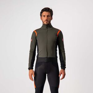 Castelli Alpha RoS 2 Jacket Military Green/Fiery Red-Silver Grey 