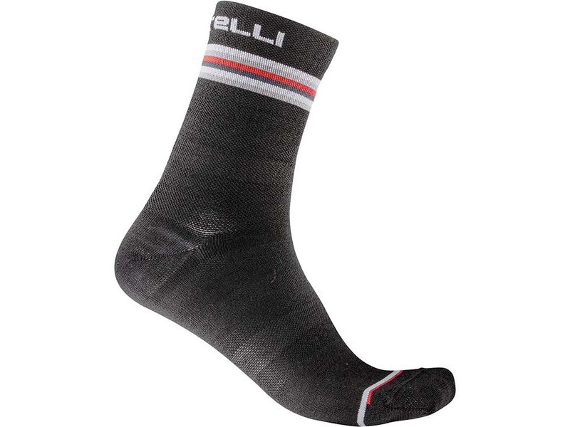 Castelli Go Women's 15 Socks Dark Gray/White-Red click to zoom image