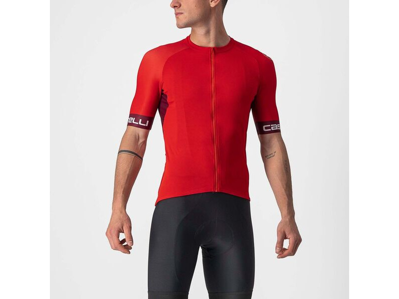 Castelli Entrata VI Jersey Red/Bordeaux/Ivory click to zoom image
