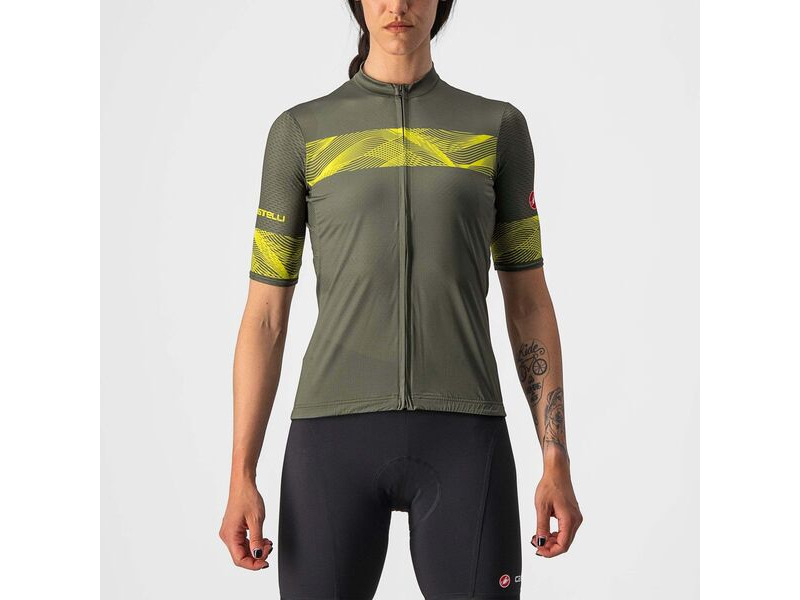 Castelli Fenice Women's Jersey Military Green/Sulphur click to zoom image