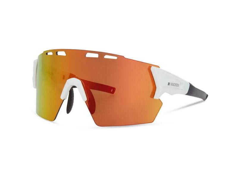 Madison Stealth Glasses - 3 pack - gloss white / fire mirror / amber & clear lens click to zoom image