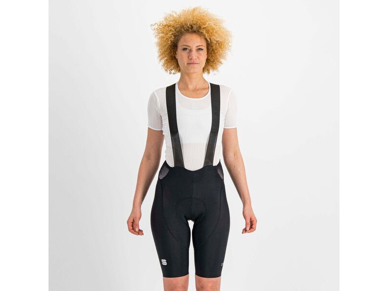 Sportful Classic Women's Bib Shorts Black/Pompelmo click to zoom image